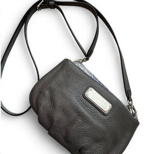 Authentic Marc By Marc Jacobs Gray Pebbled Leather Small Crossbody Bag